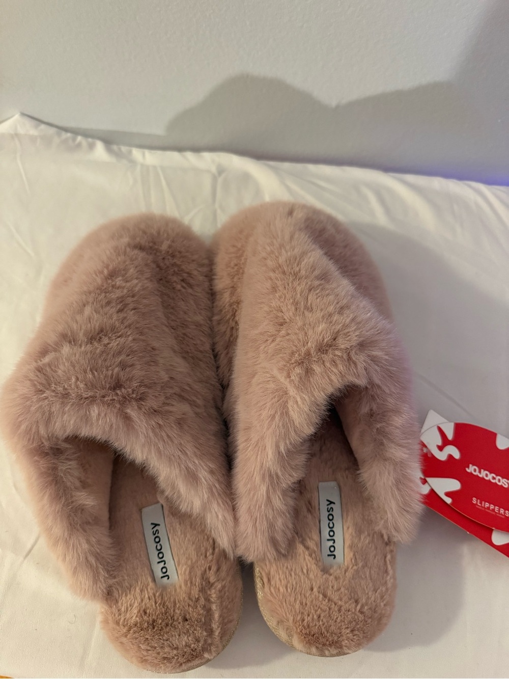 JoJoCosy Blush Pink Faux-Fur Slip-On Women's Slippers